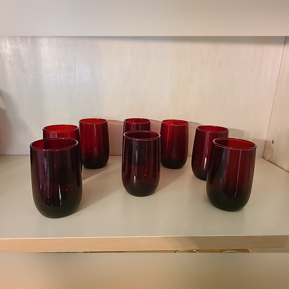 Vintage ruby red glasses